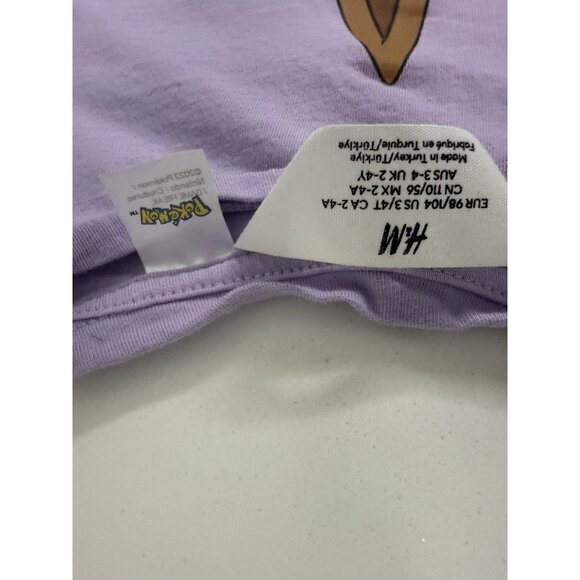 H&M Pokémon Pikachu T-Shirt Sz  3/4 T Graphic Print Purple Toddler - Picture 4 of 6
